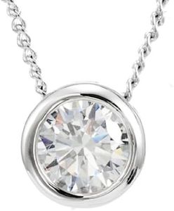 URBAN JEWELRY Clear Cubic Zirconia Pendant 8mm, Necklace 18" Inch Chain, Swarovski Elements…
