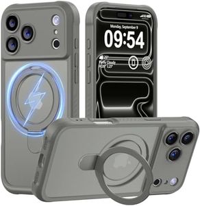 MOCCA Design for iPhone 17 Pro Max Case, Compatible with Magsafe [Premium Invisible Magnetic Ring Stand] [Military Drop Protection] Full Camera Guard Translucent Matte Slim Phone Cover,Titanium Gray