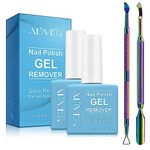 sefudun 2Pcs Gel Nail Polish Remover, Nail Polish Remover for Gel Nails, Ultra-Powerful Professional Nail Polish Remover, Soak-Off Gel Polish in 2-5 Minutes (1Pcs Cuticle Pusher, Nail Scraper)