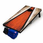 Beewibe Classic Cornhole Board Game Set (4x2 Ft) – Includes 1 Premium Wooden Cornhole Board, 8 Bean Bags (Red Arrow)