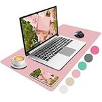 Niviy Leather Desk Pad, Non-Slip PU Desk Mat in Pink, Large Desk Protector Pad Desk Accessories, Waterproof Desk Writing Mat Mouse Pad for Home and Office Accessories (60 x 35 cm)