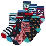 Boys Novelty Cotton Rich Socks (9 & 18 Pairs Multipack) Dinosaurs Space Monster Skulls Football