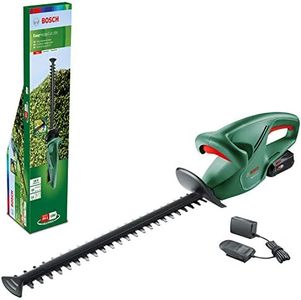 Bosch Cortasetos a batería Bosch EasyHedgeCut 18-45 (1 batería 2.0 Ah, sistema de 18 voltios, longitud de la cuchilla 45 cm, en caja) Nuevo Diseño, Classic Green