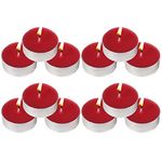 Tea Lights Candles - 12 Pack Red Tealights Candle Scented Cherry Blossoms Small Candle for Home, Holiday, Wedding & Party,Dinner Table, Halloween Christmas and Holiday (Red Cherry Blossoms)