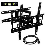 Mount-It! TV Wall Mount Full Motion | Swivel TV Wall Mount with Extendable Arms for Mid-Sized TVs | Tilting TV Wall Mounting Bracket | VESA TV Bracket Wall Mount | Support TV Mural | Black (MI-4461)