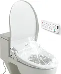 Bidet Attachment for Toilet with Warm Water, Heated Bidet Toilet Seat, Dryer, All-Stainless Steel Nozzle, and Full Function Remote Control - Saves Toilet Paper and Prevents Toilet Clog (Elongated)