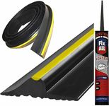 Universal Garage Door Seal Strip with Strong Adhesive - DIY Rubber Garage Door Weather Seal Excluder - Weatherproof Garage Door Bottom Threshold Seal Strip - 8FT + 1 x Prestige Adhesive