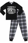 There's a 99% Chance I'm Hungry Cotton Woven Long Pyjamas (12-13 Years) Black