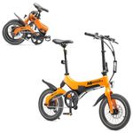 MiRiDER 16 Folding Electric Bike Lightweight Magnesium Alloy Foldable Commuter eBike - 36V 7Ah Removable & Lockable Integrated Battery (Single Speed, Ember Orange)