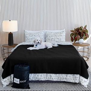 Waterproof Blanket | Machine Washable Dog Bed Cover | Water Proof Blanket to Protect Your Bed Couch Car from Leaks Spills & Accidents | for Adults Dogs & Pets | Oversized Queen Fit - 65x80in (Black)
