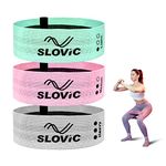 Slovic Fabric Resistance Bands | Anti-Slip Mini Loop Resistance Bands for Calisthenics | with Workout Guide for Glutes, Hip, Thigh, Arms & Leg Workout - Set of 3