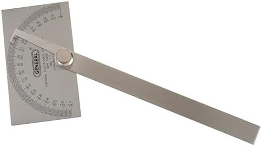 General Tools Angle Protractor #17 Stainless Steel Square Head - Measuring Tool for Carpenters & Woodworking Hobbyists