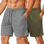 COOFANDY Men's Sweat Shorts 7 Inch Athletic Workout Shorts 2 Pack Casual Lounge Joggers Short Pants with Pockets