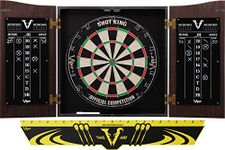 Viper Vault Sisal/Bristle Steel Tip Dartboard & Cabinet Bundle: Standard Set (Shot King Dartboard, Darts and Throw Line)