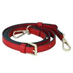 ZANQANO Leather Purse Strap Replacement Crossbody Bag Handbag Adjustable Long (Red, Silver hardware)