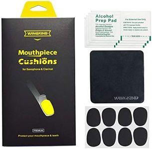 WINGKIND Alto/Tenor Saxophone & Clarinet Mouthpiece Cushions Patches Pads, 0.8mm Black (8 pieces)