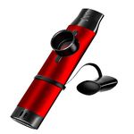 Kazoo with 5 Kazoo Flute Diaphragms, Metal Kazoo Kids Musical Instruments, Colorful Kazoo for Guitar, Ukulele, Violin, Piano Keyboard, Adjustable Tone Kazoo for Kids/adult Music Lovers (Red)