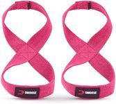 DMoose Figure 8 Lifting Straps for Weightlifting, Powerlifting & Deadlifts - Premium Quality, Heavy-Duty Support Straps - Enhances Grip Strength, Reduces Wrist Strain (Pink, Medium)