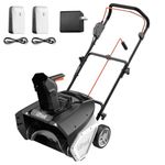 Litheli 2x20V Cordless Snow Blower, 20-Inch Brushless Electric Snow Thrower with Wheels, 180° Adjustable Chute, LED Lights, Battery Included, Heavy Duty for Driveway Patio (w/Charger)