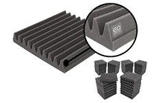 48 Pack, 2" Thick EQ Acoustics Premium Acoustic Foam Tile Kit, 30 x 30 x 5cm Classic Wedge Tiles. Better Sound For Home Studios, YouTubers, Podcasting, Sound Recording