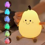 Lumipets Pear Night Light for Kids Silicone Cute Lamp for Nightstand Dimmable Night Lamp for Bedroom Nursery Pear Lamp for Baby Fruit Nightlight for Kids Kawaii Bedside Lamp for Kids Room (PEAR)