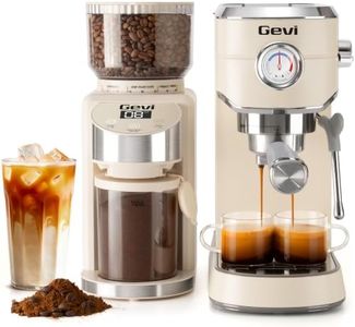 Gevi Espresso Machine 20 Bar with Grinder, Professional Espresso Maker with 35 Precise Grind Settings Burr Coffee Grinders Combos, Super-Automatic Espresso Machines, Ideal for Coffee Lover