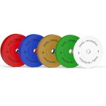 BODY REVOLUTION Olympic Weight Plates for 2" Barbells - Solid Colour Rubber Bumper Plates, Home Gym Equipment for Strength Training Workouts