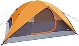 Amazon Basics 4-Person Dome Camping Tent With Rainfly - 9 x 7 x 4 Feet, Orange And Grey