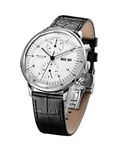 FEICE Men's Automatic Mechanical Watch Bauhaus Design Analog Waterproof Wrist Watches Calendar Leather Band Simple Casual Dress Watches for Men -FM121 (1-White)