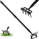 Weeding Rake, 3-6 Sections 52.75-95.27 Inch Adjustable Stirrup Hoe and Cultivator, Stainless Steel Heavy Duty Scuffle Garden Hoe for Weeding, Digging, Cultivating Loosening (3 Sections)