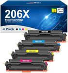 206X Toner Cartridges (with Chip), Compatible for HP 206X 206A W2110X W2110A Toner Cartridge, for HP 206A Toner, for HP Color Laserjet Pro MFP M283fdw M283cdw M282nw M255dw M255nw Printer, 4-Pack