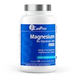 CanPrev - Magnesium Biglycinate Chelated 200 mg Gentle 60 Caps - Muscle Health, Bone Health and Cramp Relief - Magnesium for Sleep Support - 3rd Party Tested - Formulated & Made in Canada