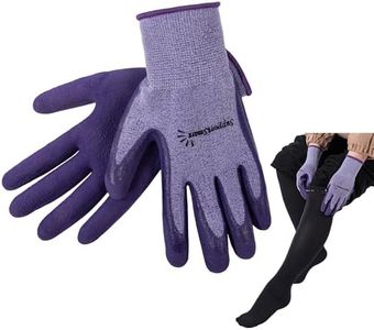 SUPPORTSMART Donning Gloves for Compression Stockings - Tear-Resistant, Reusable, Lining Latex-Free - Easy Donning & Doffing for Compression Socks, Knee-Highs & Thigh-Highs - Purple, 1 Pair (XS-L)