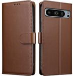 iWEOCO for Google Pixel 8 Pro Case Wallet Flip Genuine Leather with RFID Blocking Cash Credit Card Slots Protection Strong Magnetic Clasp Closure Kickstand Pixel 8 Pro Wallet Case (Brown)