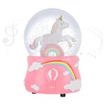 Unicorn Snow Globes for Kids , Wind Up Snow Globe for Girls, 100MM Musical Snowglobe for Adults, New Year Valentines Gifts for Women Her Mom Christmas Birthday Baby Shower