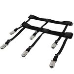 StayTucks Shirt Stays for Men – Premium Adjustable Elastic Shirt Garters with Non-Slip Clips – Keep Dress Shirts Tucked In All Day – Comfortable and Durable Shirt Holders for Formal and Business Wear