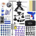 DentWiz Car Dent Puller Kit with T-bar Slide Hammer, Glue Gun and Bridge Puller, Dent Lifter -Paintless Dent Removal Kit for Auto Body Dent, Metal Surface and Hail Damage Repair