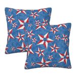 Pillow Covers 18x18 Inch Set of 2 American Flag Stars Patriotic Decorative Pillow Cases Independence Day Cushion Cover Decorations for Bedroom Sofa Couch Home Decor