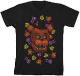 Five Nights at Freddy's Big Freddy Face Boy's Black T-Shirt-X-Small