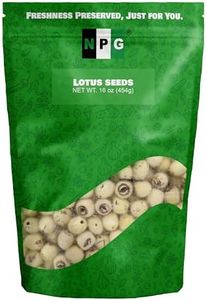 NPG Dried Lotus Seeds 16 Oz, 白莲子 Phool Makhana, Fox Nut, Dried Coreless Lotus Seed, Ideal for Lotus Seed Sweet Dessert Soup, Paste, and Porridge, Raw Materials