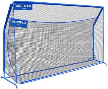 Golf Net with Extra Striking Net, 12x7ft Heavy Duty Golf Hitting Practice Net for Backyard Driving Range Swing, Metal Frame with Elevated Base for Indoor Outdoor Use, Gifts for Men Dad Him and Golfer