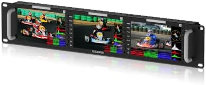 FEELWORLD T51 2RU Triple 5 Inch SDI Rack Mount Broadcast Monitor LCD 800x400 3G SDI HDMI AV Input and Output