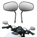 KATUR Motorcycle 8MM 10MM Handlebar End Mirrors Rear View Mirror Motorbike Black Edge Cut Rear View Side Mirrors for Road King Sportster Street Glide Electra Glide Dyna Softail Road Glide 1982-2019