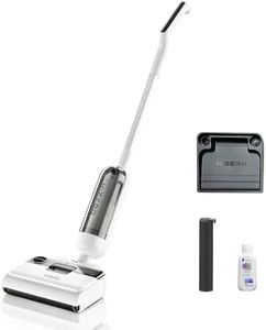 HIZERO F100 Cordless Wet Dry Hard Floor Cleaner, Electric Mop & Floor Washer, Captures Pet Hair & Fine Dust Without Blowback, 80-Min Long Runtime, Ultra Quiet Self-Cleaning Lightweight Design, White