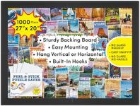 Funwares 20x27 Puzzle Frame – Sleek Matte Black Finish, Easy Assembly, No Glass/Plastic Cover Needed, Perfect for 1000 Piece Puzzles, Secure Fit with Built-In Hanging Hooks