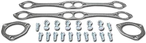 DNA Motoring GKTSET-SBC-SB Aluminum Exhaust Manifold Header Gasket Set Replacement,Metallic