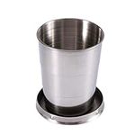 Collapsible Metal Cup，Travel Folding Cup S/M/L Stainless Steel Cup Camp Keychain Design Retractable Telescopic Collapsible Cup(M)