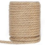 10mm Jute Rope, 100 Feet Thick Strong Jute Rope Twine String for DIY Cat Scratcher, Garden, Bundling and Crafts Decoration (Brown)