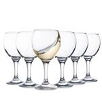 Vikko Small Wine Glasses, 8.75 Ounce Wine Glass, Set of 6 Stemmed Wine Glasses for Red and White Wine, Thick and Durable Wine Glasses, Clear Glasses for Wine