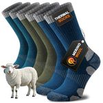 Niorasen Merino Wool Hiking Socks for Men & Women, Thick Cushioned Walking Socks, Seamless & Breathable Anti-Blister Crew Socks for Sports, Running, Outdoor, Work, Cycling, Trekking,3 Pairs Unisex